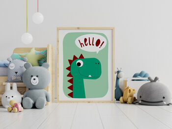 Hello! Children's Dinosaur Print, 8 of 8