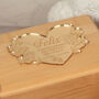 Floral Mirror Heart Wooden Bamboo Pet Ashes Casket, thumbnail 6 of 9