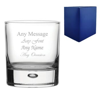 Personalised Bubble Base Whisky Glass In Gift Box, 3 of 6