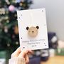 Personalised First Christmas Bear Decoration Card, thumbnail 1 of 10
