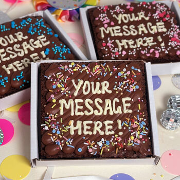 Mini Personalised Brownie Slab, 2 of 3