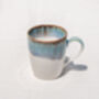 Blue U Shaped Handmade Porcelain Mug, thumbnail 4 of 4