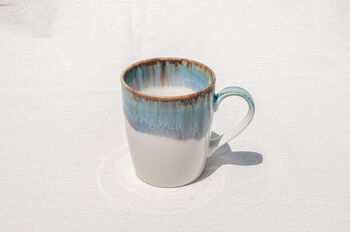 Blue U Shaped Handmade Porcelain Mug, 4 of 4