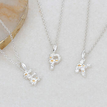 Silver And 18ct Gold Plated Flower Initial Necklace, 3 of 5