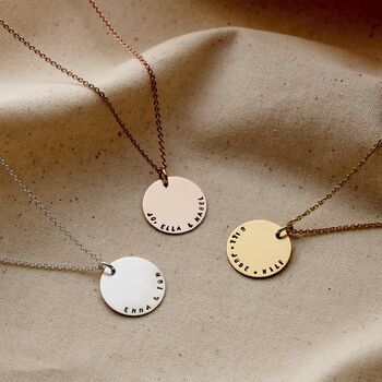 Personalised Curved Message Disc Necklace, 4 of 6
