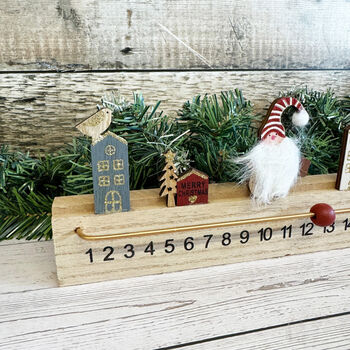 Wooden Christmas Santa Advent Calendar Countdown, 3 of 8
