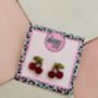Sweet Cherry Glitter Resin Studs / Rockabilly Jewellery Retro Sparkly Fruit Studs / Gift For Her, thumbnail 2 of 5