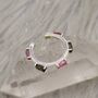 Pink Black Tourmaline Sterling Silver Open Ring, thumbnail 8 of 12