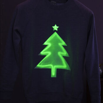 Xmas Tree Glow In The Dark Interactive Sweatshirt, 3 of 6
