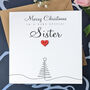 Personalised Handmade Christmas Card For Special Sister, thumbnail 1 of 4