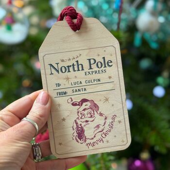 Wooden Name Tag For Christmas Sack Or Stocking, 8 of 11