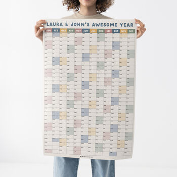 Personalised 2026 Year Wall Planner | Vertical Calendar, 3 of 7