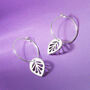 Leaf Drop Hoop Earrings, thumbnail 3 of 8