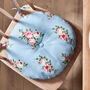 Set Of Two Blue Floral Round Seat Pads, thumbnail 4 of 7