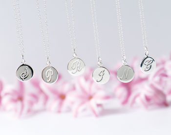 Initial Engraved Sterling Silver Necklace, 4 of 12