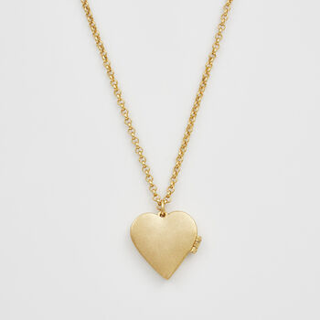 Gold Forget Me Not Heart Locket Necklace, 5 of 9