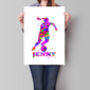 Personalised Girls Soccer Splash Poster, thumbnail 3 of 6