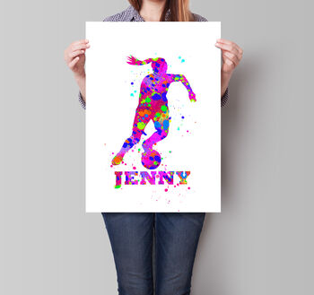 Personalised Girls Soccer Splash Poster, 3 of 6