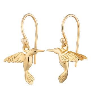 Hummingbird Hook Earrings, Silver Or Gold Plated, 6 of 6