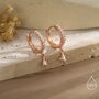 Tiny Cz Starburst Huggie Hoop Earrings Sterling Silver, thumbnail 11 of 12