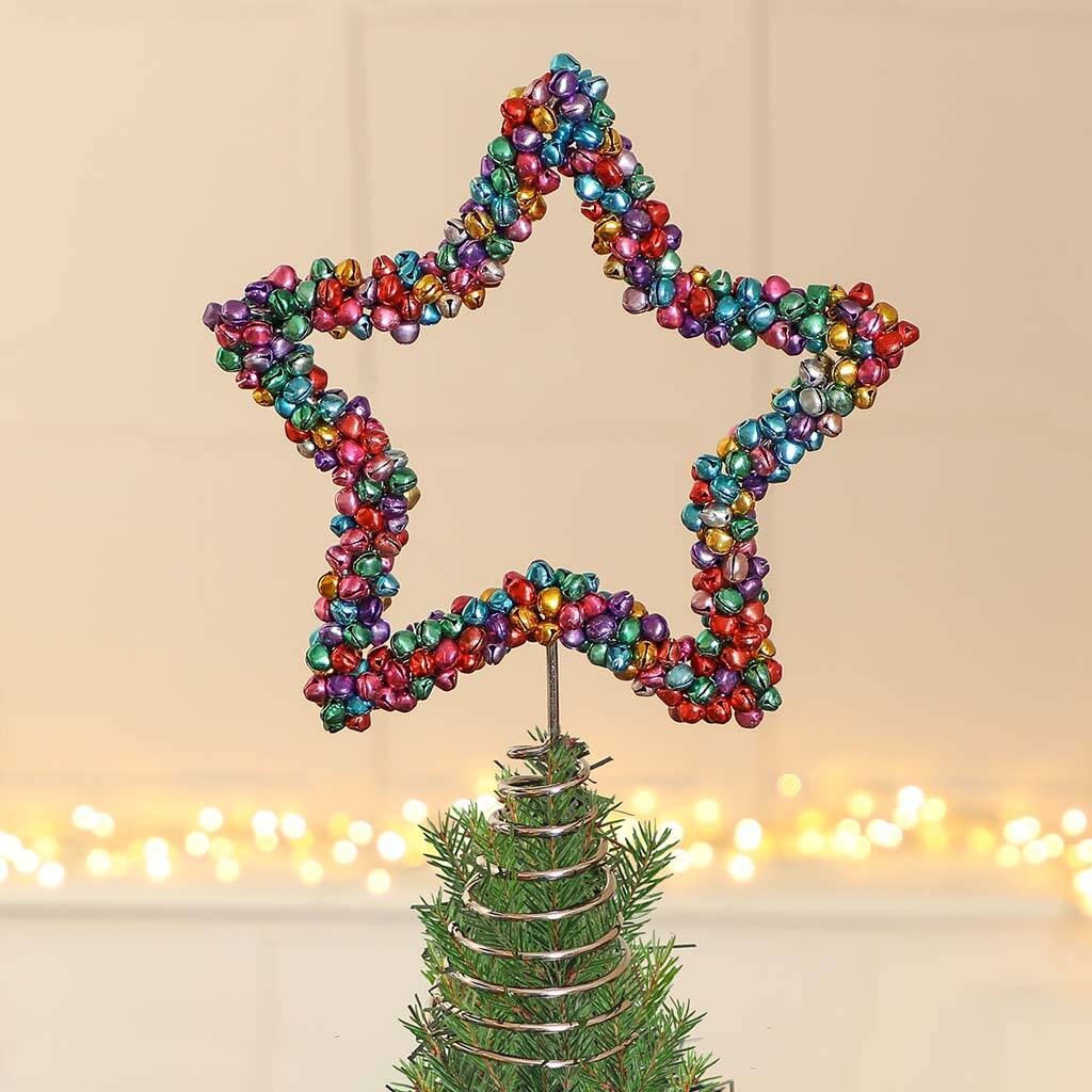 Jingle Bells Handmade Christmas Star Tree Topper, 1 of 6