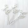 Set Of Three White Pearl Hair Pins, thumbnail 4 of 5