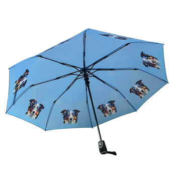 Border Collie Dog Print Umbrella, 2 of 4