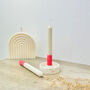 White And Red Ombre Dinner Candle Two Tone Candlesticks, thumbnail 2 of 10