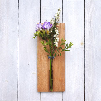 Wall Mounted Wood And Glass Vase, 2 of 7