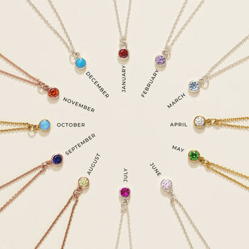 Birthstone And Initial Star Charm Necklace, 9 of 9