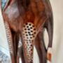 1m Hand Carved Mother And Baby Elephant Ornament, thumbnail 7 of 10