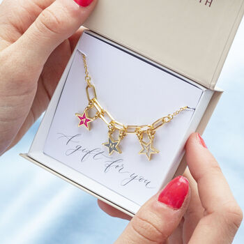 Personalised Name In Stars Enamel Necklace, 6 of 10