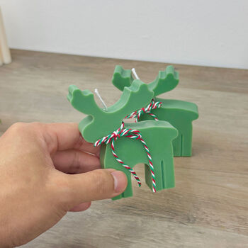 Green Reindeer Christmas Candles And Christmas Decor, 7 of 10