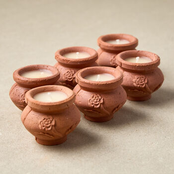 Handmade Terracotta Candles Box Of Six | Original Scent, 9 of 9