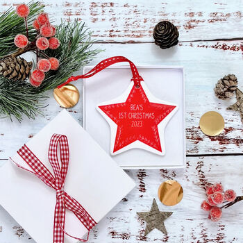 Personalised Star Christmas Tree Decoration, 2 of 7