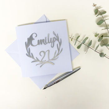 Personalised Papercut 21st Birthday Card, 11 of 11