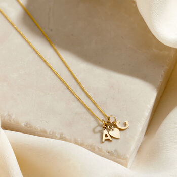 Petite 9ct Gold Heart And Initial Necklace, 3 of 5