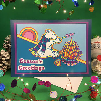 Multi Pack Of Five Festive Polar Bear Greetings Cards, 3 of 4