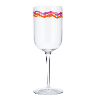 Scallop Edge Printed Wine Glass, 4 of 8