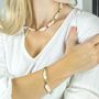 White Long Pearl And Gemstone Bracelet, thumbnail 4 of 11