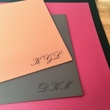 Personalised Engraved Leather Desk Mat, 10 of 12