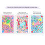 Personalised Pink Unicorn Nursery Print Set | Set Of Three Wall Art, thumbnail 6 of 12