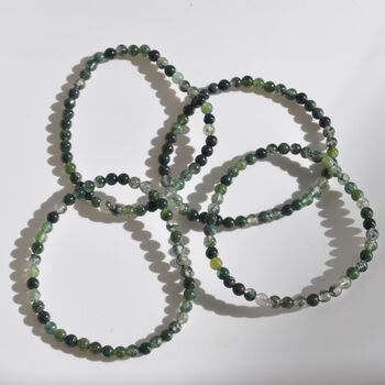 Dainty Moss Agate Crystal Bracelet For Success And Growth, 2 of 5