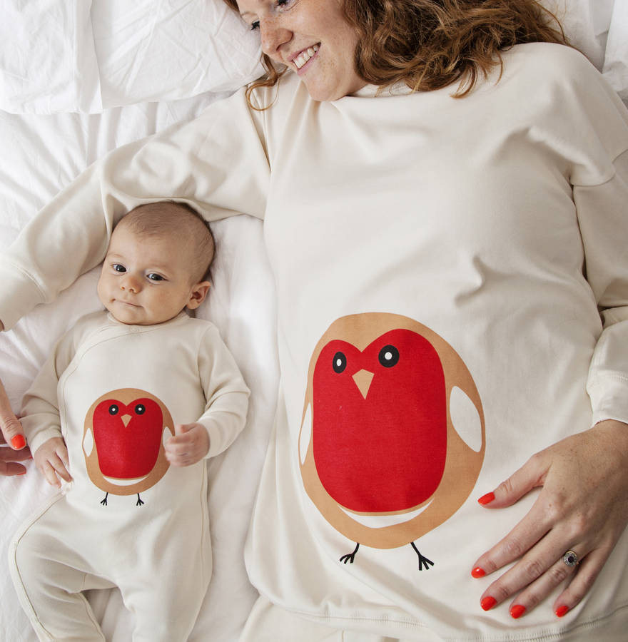 Mum And Baby Matching Set Robin Pyjamas By Pj Mamma | notonthehighstreet.com