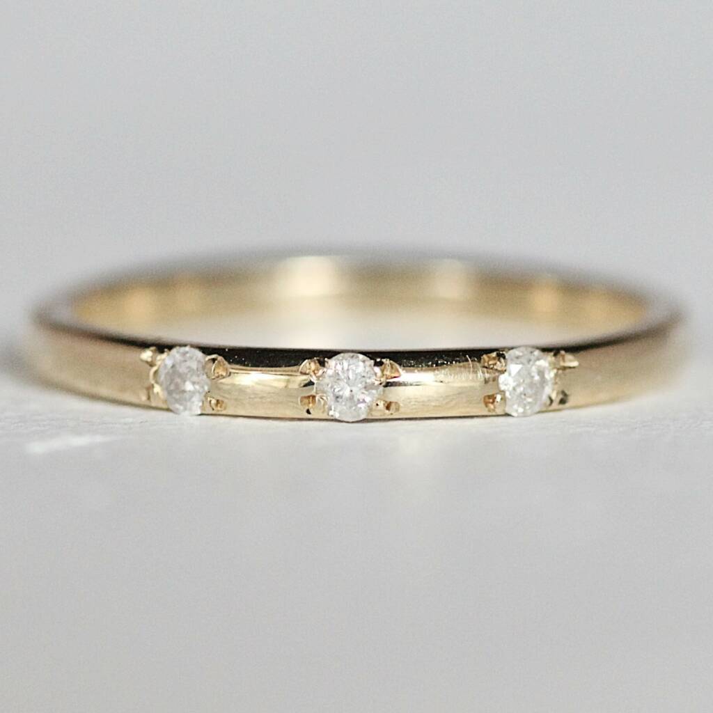 Three Diamond Wedding Ring, 1 of 5