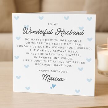 Personalised Special Verse Birthday Card For Husband, 2 of 8