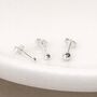 Sterling Silver Micro Ball Stud Earrings – 2mm, 3mm, 4mm, thumbnail 2 of 5