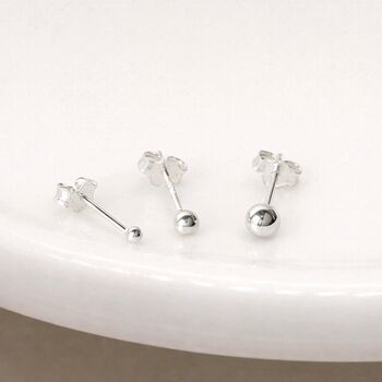 Sterling Silver Micro Ball Stud Earrings – 2mm, 3mm, 4mm, 2 of 5