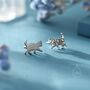 Schrodinger's Cat Asymmetric Stud Earrings In Sterling Silver, thumbnail 2 of 12