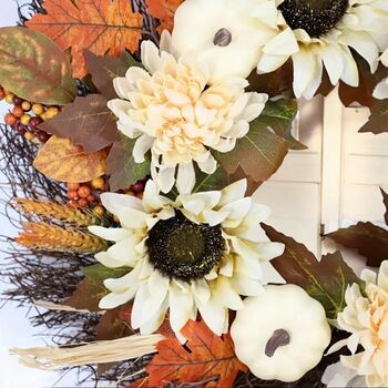 Large Autumn Rattan Pumpkin Wreath, 2 of 5